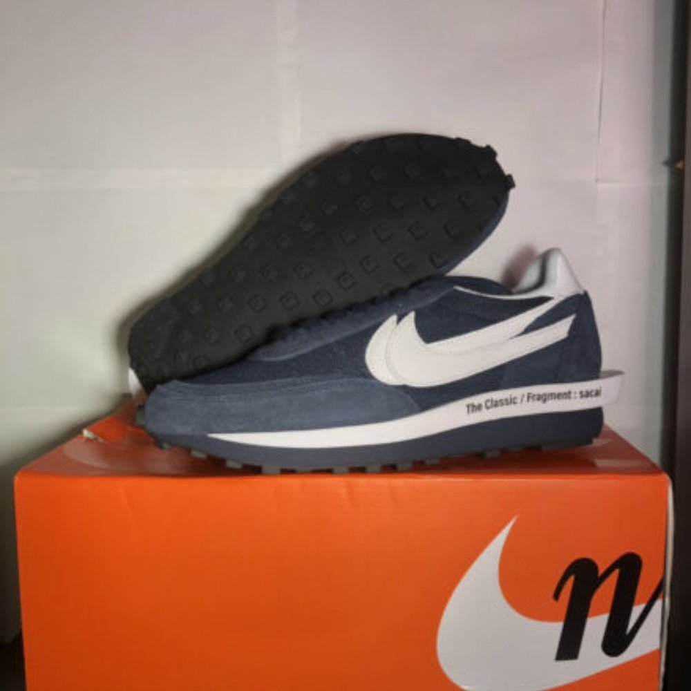 Authentic Nike LD Waffle Fragment Sacai Navy DH2684-400 Blue Void Black WhiteAut